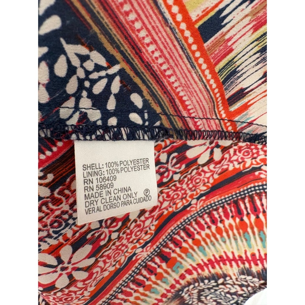 Antonio Melani Festival Indie‎ Bohemian Chevron V-Neck Roll Tab Shift Dress 14 - Picture 4 of 6